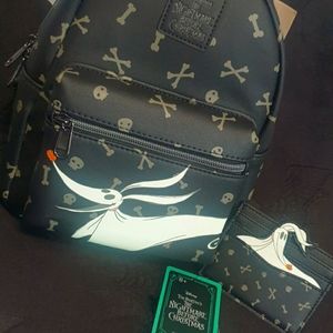 Loungefly Zero Nightmare Before Christmas Mini Backpack & Cardholder Disney NWT